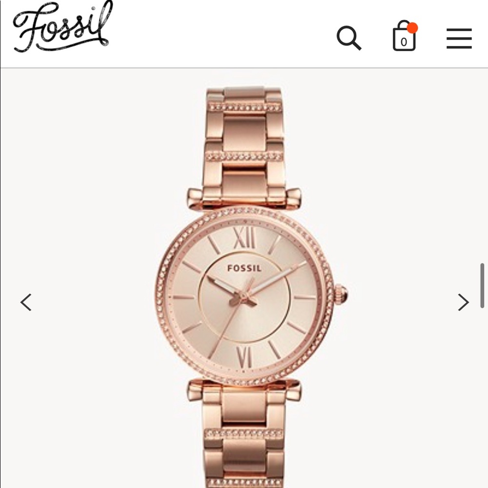 Rose Gold Fossil Watch